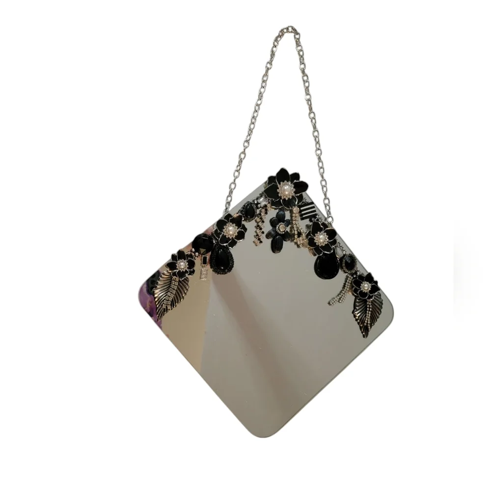 Elegant Black and Silver Accent Mirror